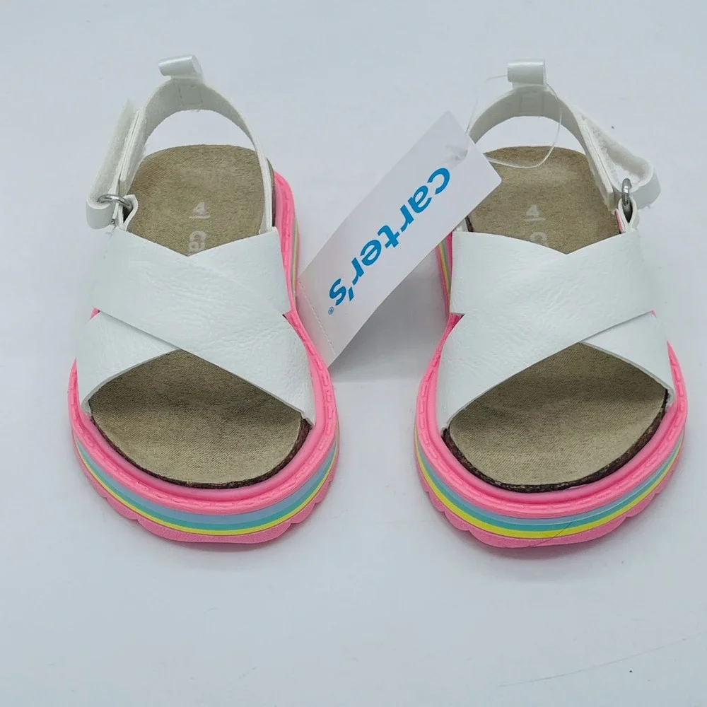 Carters Cindy Toddler Girls Rainbow Platform Sandals White Multi CS22L05B Size 7